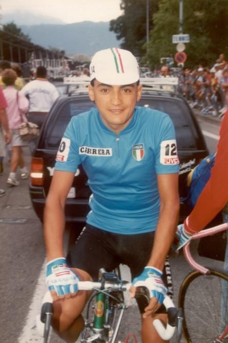 1989 Worlds: Claudio Chiapucci (Italy) awaits the start in Chamb&eacute;ry, France