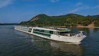 emerald river cruise ship sailing on the danube