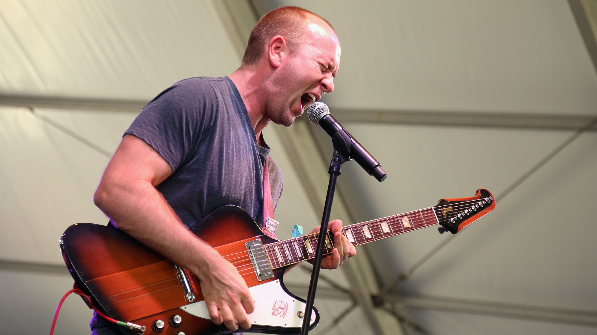 Brendon Small performs onstage at Samantha's Tent during day 1 of the FYF Fest 2013 at Los Angeles State Historic Park on August 24, 2013 in Los Angeles, California.