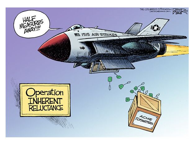 Editorial cartoon ISIS airstrike Middle East