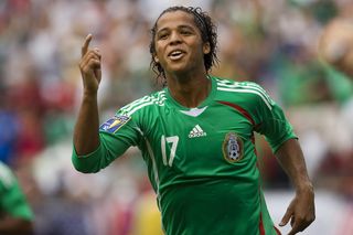 Giovani dos Santos celebrates after scoring for Mexico against USA in the final of the Gold Cup in July 2009.