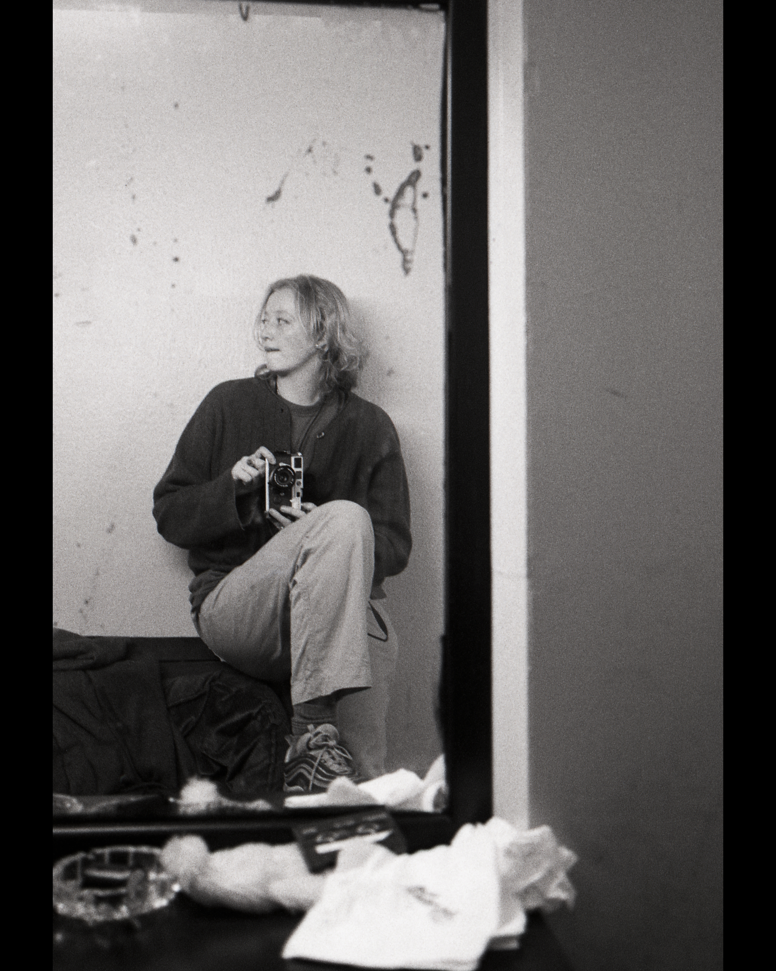 Scarlet Page holding her Leica