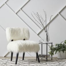 Habitat Rizo Faux Fur Armchair - Cream