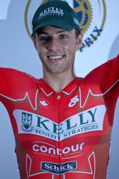 David Veilleux (Kelly Benefits) happy with today's win.