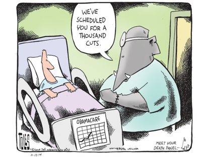 Political cartoon ObamaCare GOP cuts