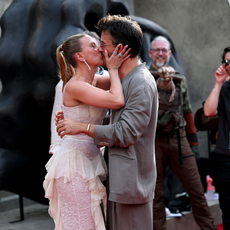 Scarlett Johansson and Jonathan Bailey attend the JURASSIC WORLD REBIRTH Premiere presented by Universal Pictures and Amblin Entertainment on June 23, 2025 in New York City.