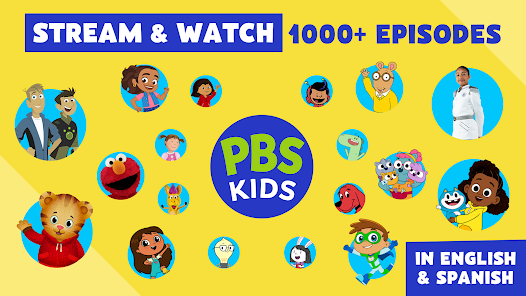 PBS KIDS Video app showing a range of shows like Sesame Street and Arthur