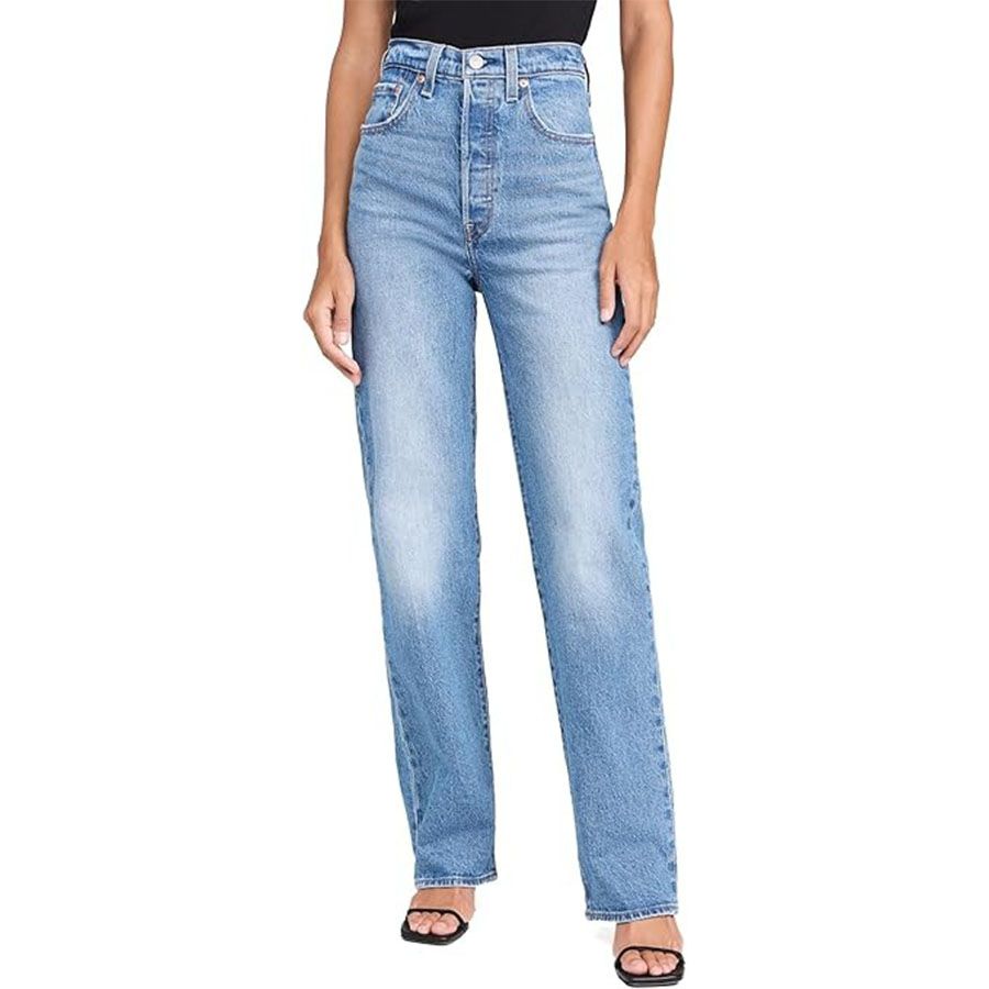 Levi's Women's Ribcage Full Length Jeans, Dance Around, Blue, 26w X 32l