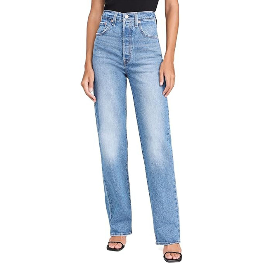 Levi's Women's Ribcage Full Length Jeans, Dance Around, Blue, 26w X 32l