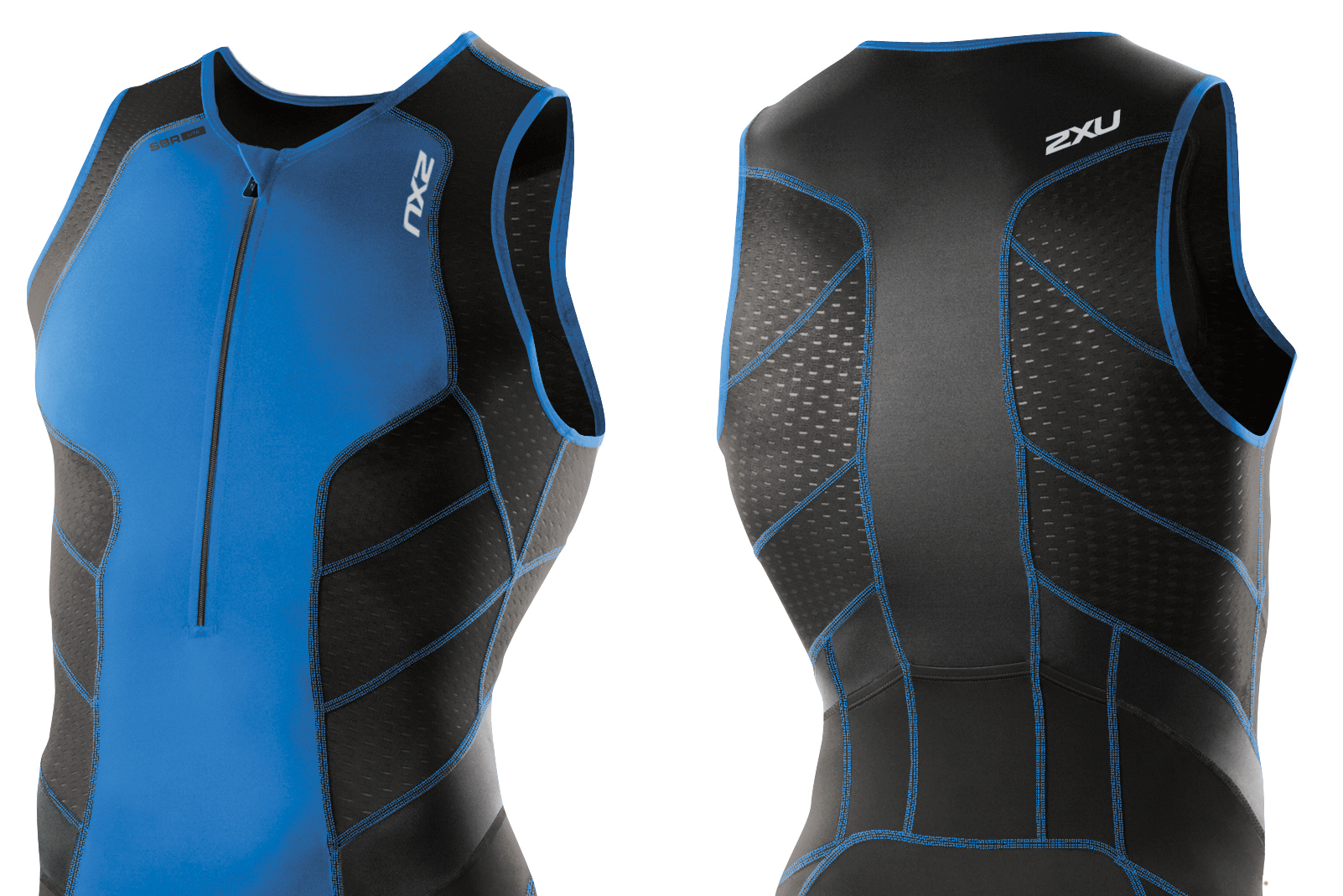 Mesh fabric at the back of the 2XU triathlon suit offers breathability