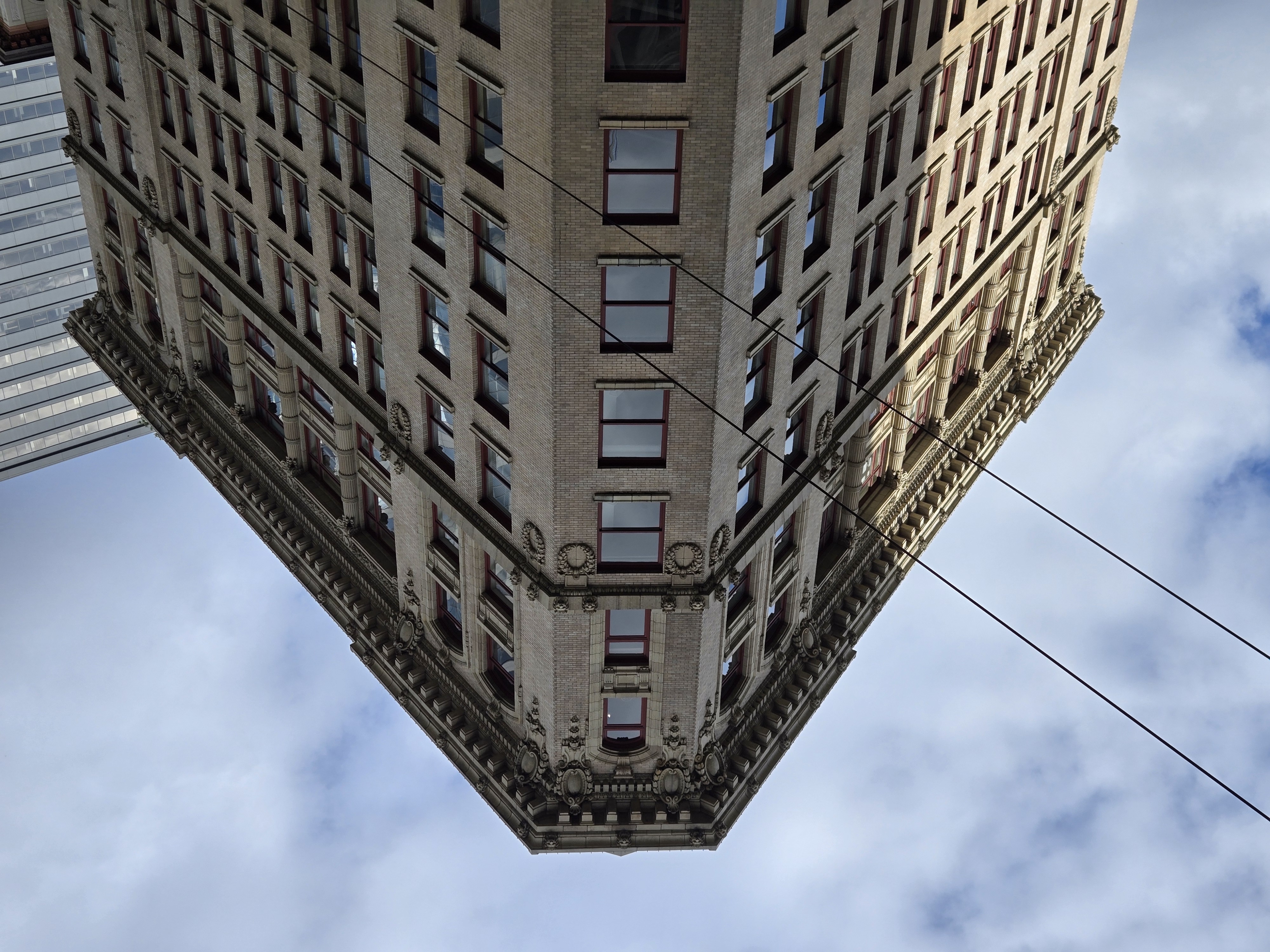 A close-up of a building
