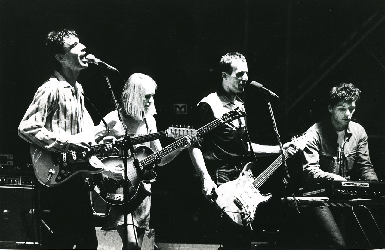 Talking Heads with Adrian Belew in 1980