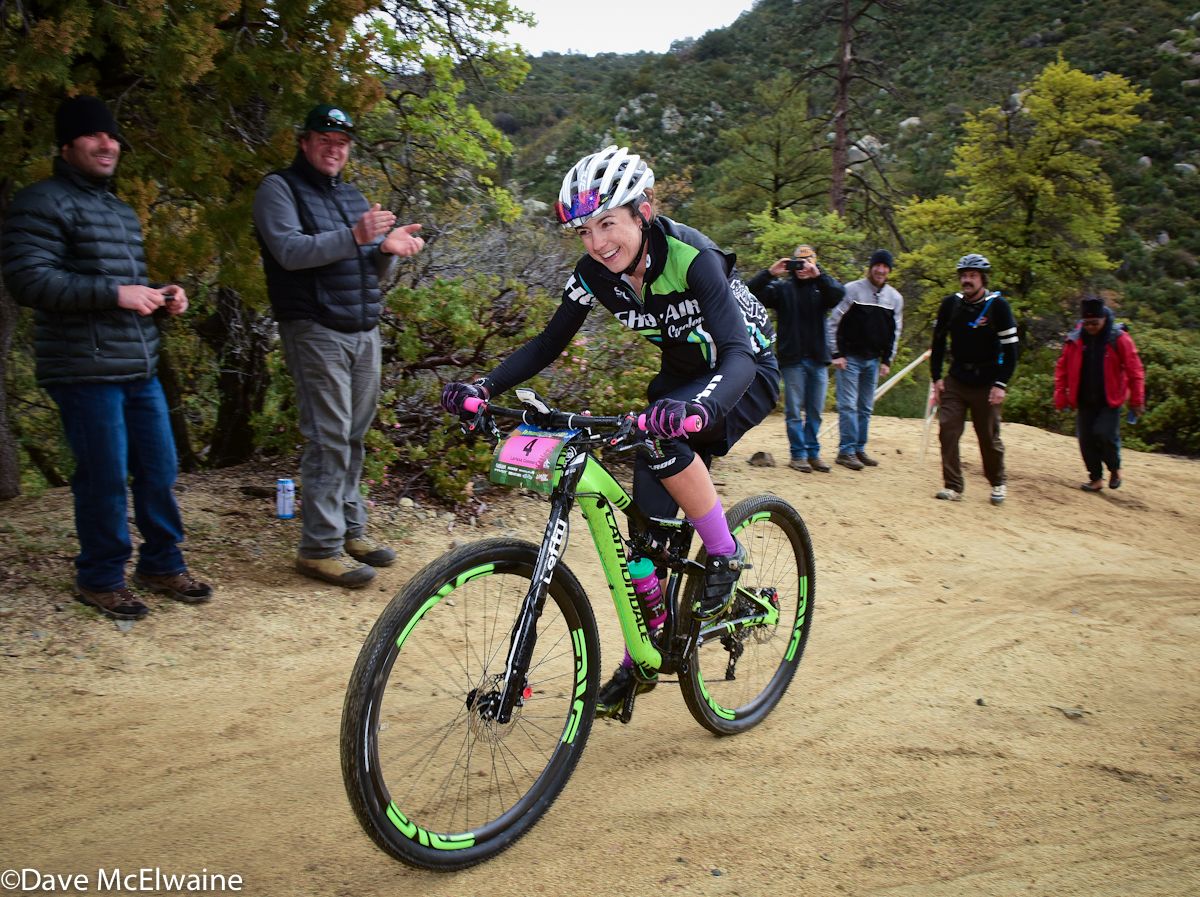 Larissa Connors (Sho-Air Cyclerly) riding in fifth position after twenty miles