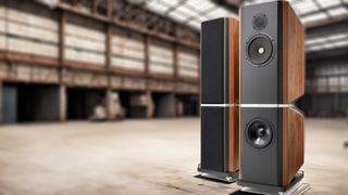 Kudos Audio Titan 808 speakers in a Firefly-generated warehouse environment