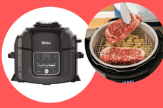 a collage showing the Ninja multicooker Black Friday deal