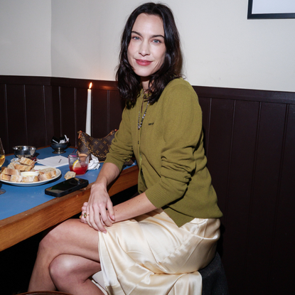 Alexa Chung Christmas party outfit Reformation