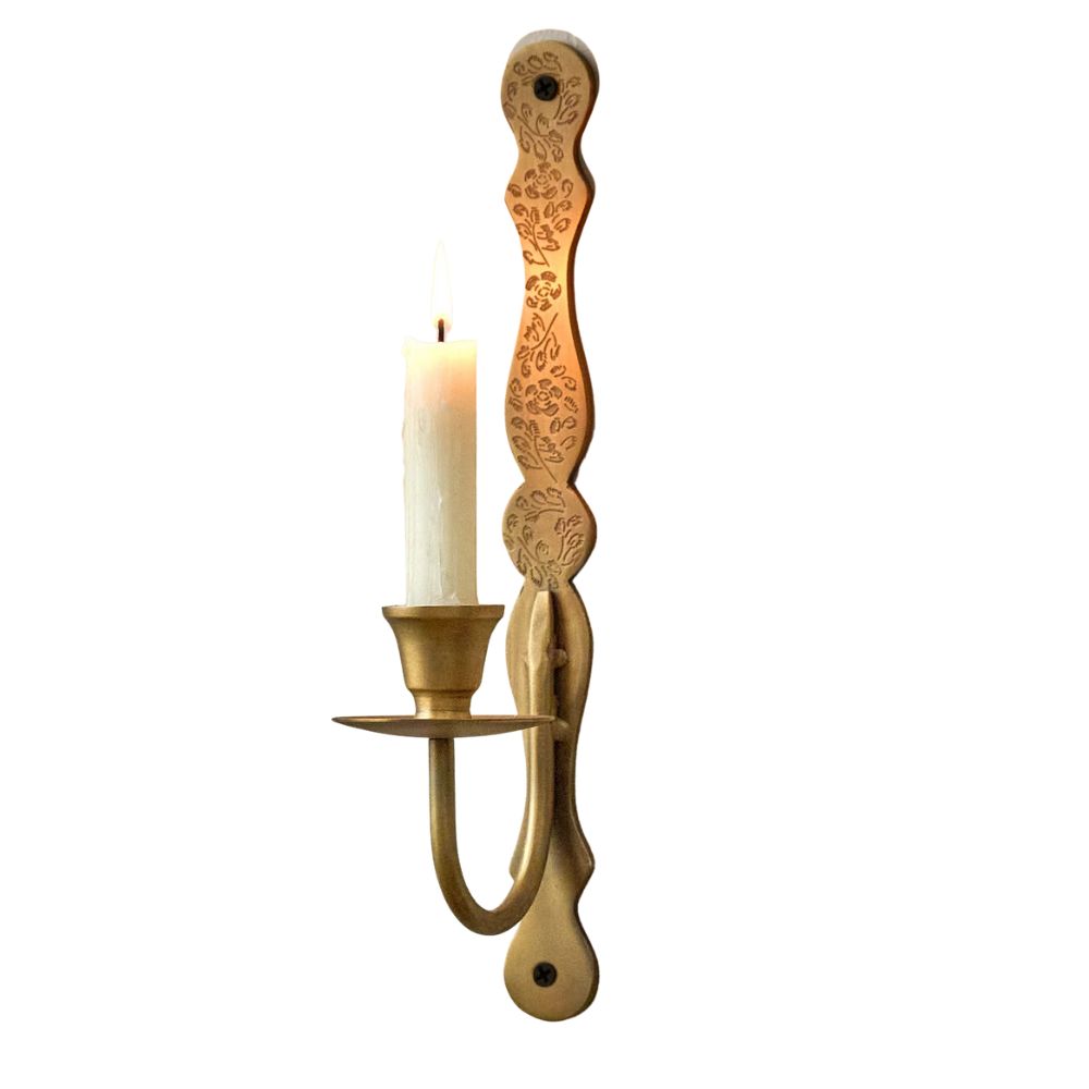 Mia Etched Brass Wall Sconce