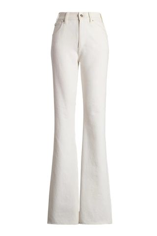 Kaida Mid-Rise White Denim Bootcut Jeans