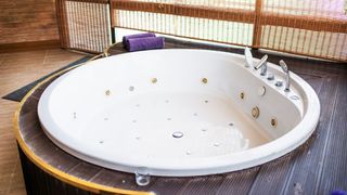 Empty hot tub