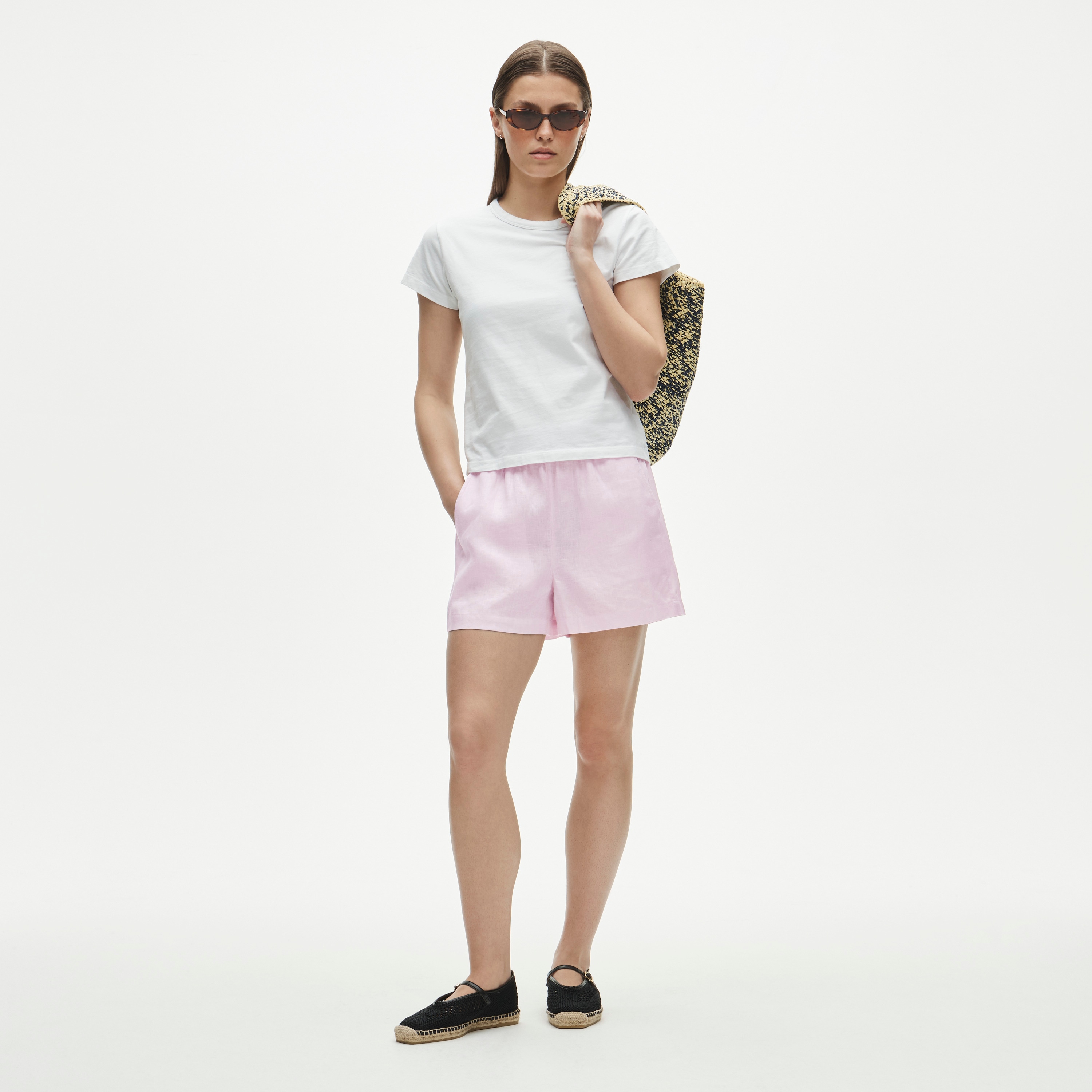 J.Crew, Tropez Eyelet Short in Linen