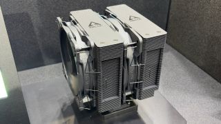 A photo of an Arctic Freezer 61 CPU cooler, as displayed at Computex 2026