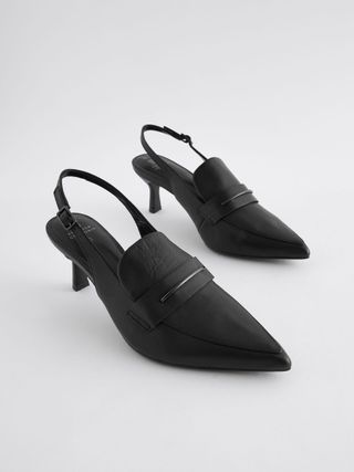 Black Forever Comfort® Point Toe Heeled Loafers