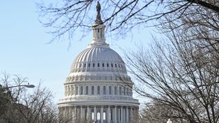 The dome of the US Capitol building, home of the US government, in Washington DC, United States.