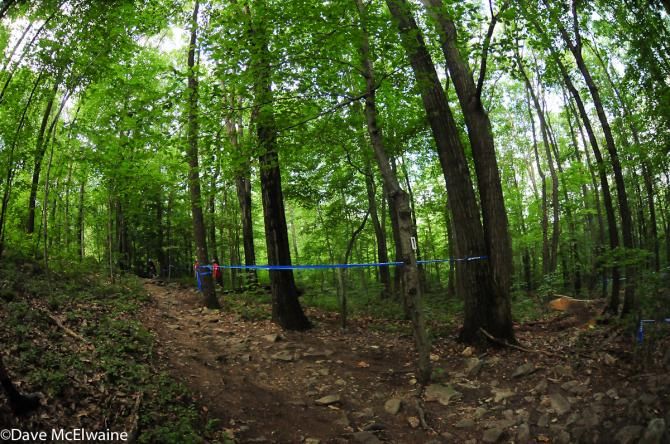The Super D track was littered with rocks