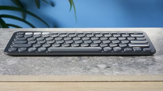 Photograph of the Logitech Pebble Keys 2 wireless keyboard