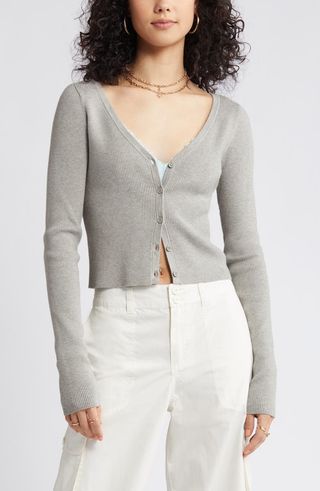 Rib Crop Cardigan