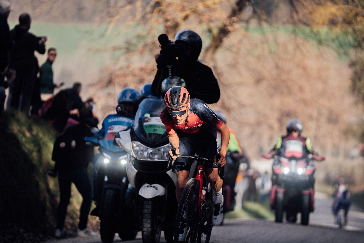 2023 Strade Bianche - Tuscany, Italy - Tom Pidcock, Ineos Grenadiers, on his way to victory.