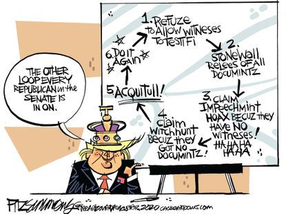 Political Cartoon U.S. Trump impeachment GOP loop
