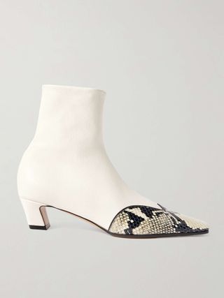 Nevada Snake-Effect Leather Ankle Boots