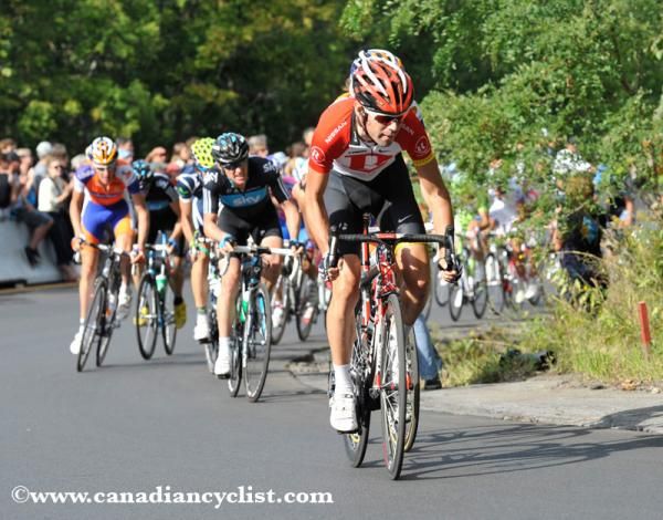 Gregory Rast (Team Radioshack) tried an attack on the climb with 3km to go