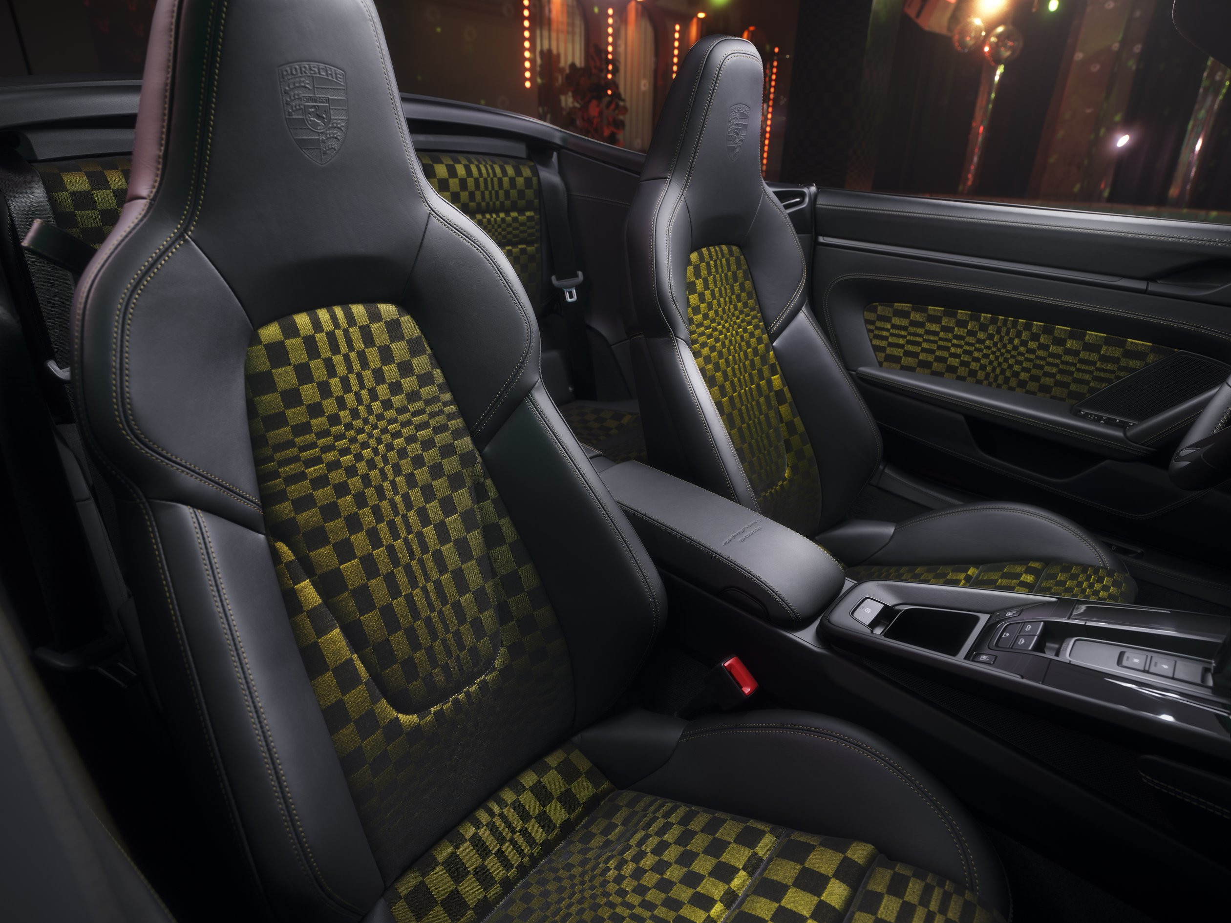 Porsche 911 Spirit 70 interior, featuring the iconic Pasha pattern