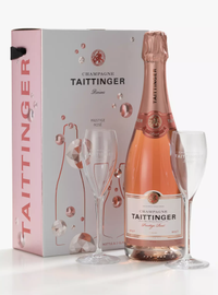 Taittinger Rose and 2 Glasses Set | £55 at John Lewis