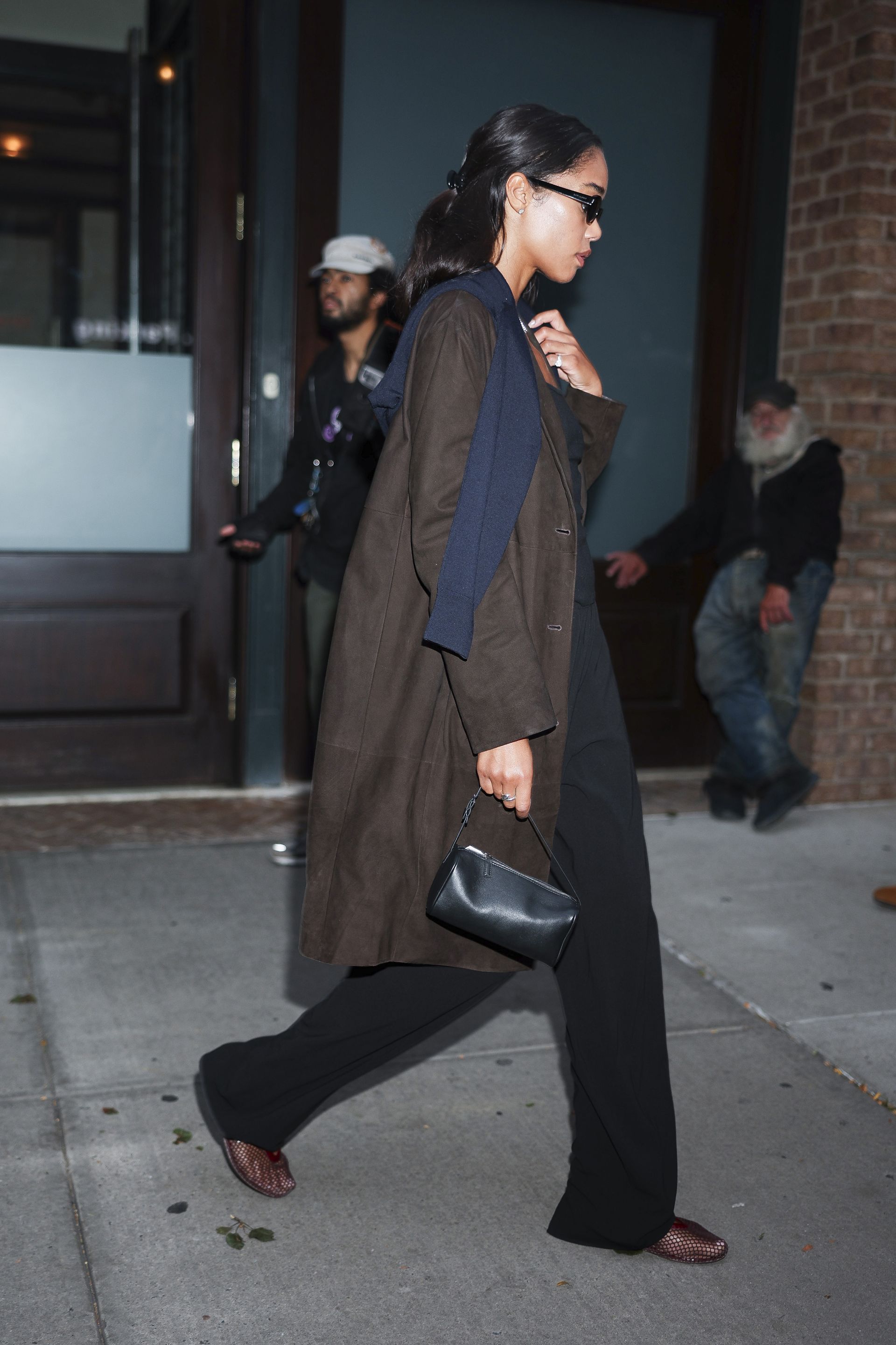 NEW YORK, NEW YORK - SEPTEMBER 16: Laura Harrier seen in Tribeca on September 16, 2025 in New York City.