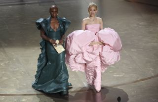 Cynthia Erivo and Ariana Grande at the 96th Annual Oscars held at Dolby Theatre on March 10, 2024 in Los Angeles, California.