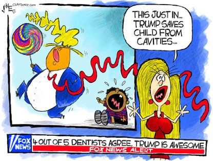 Political Cartoon U.S. Fox news Trump