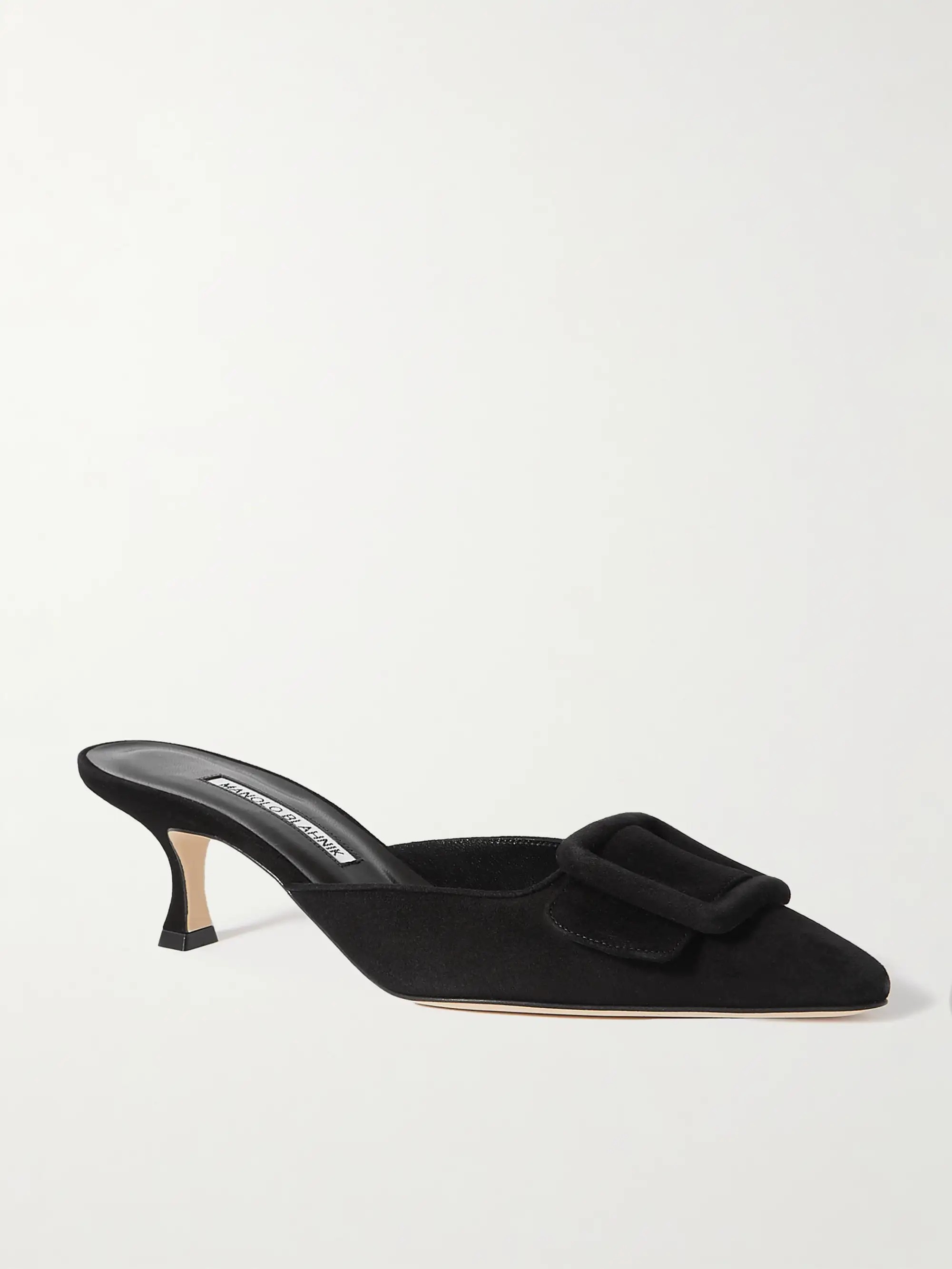 Manolo Blahnik, Maysale 50 buckled suede mules