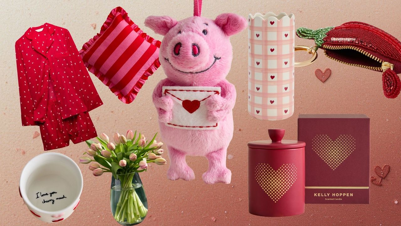 A collage of items from the M&amp;S 2026 Valentines Day collection