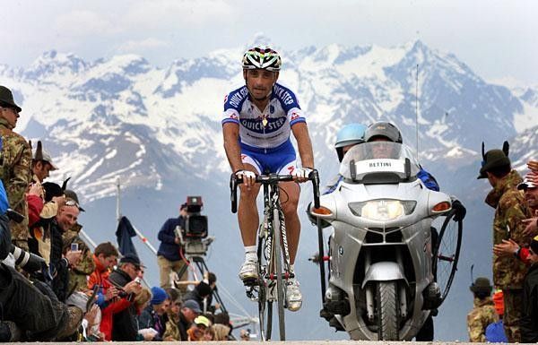 Paolo Bettini suffered on the climb but he wasn't the only one.