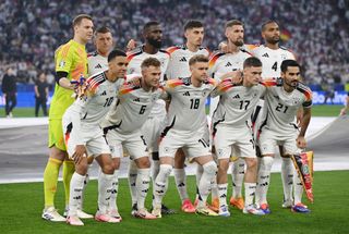 Germany Euro 2024 squad Manchester City The players of Germany, Jamal Musiala (1st row L-R), Joshua Kimmich, Maximilian Mittelstädt, Florian Wirtz, Ilkay Gündogan, Manuel Neuer (2nd Row L-R), Toni Kroos, Antonio Rüdiger, Kai Havertz, Robert Andrich and Jonathan Tah pose for a team photo prior to kick-off ahead of the UEFA EURO 2024 group stage match between Germany and Scotland at Munich Football Arena on June 14, 2024 in Munich, Germany. (Photo by Shaun Botterill/Getty Images)