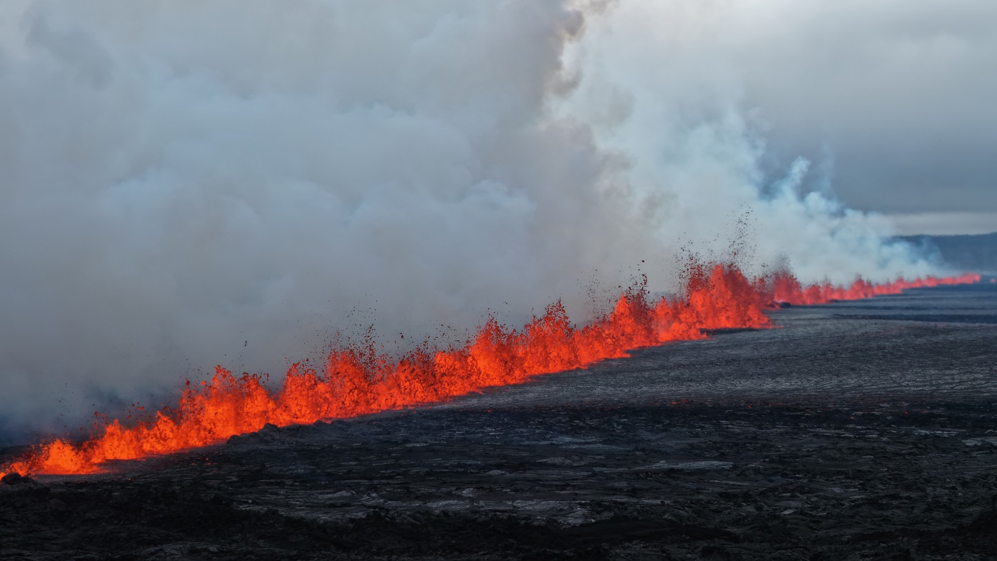 A volcanic eruption in Iceland
