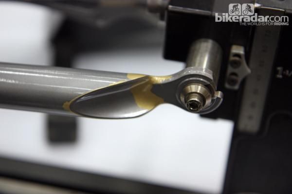 Steve Potts left this fork raw to show off his brazing chops.