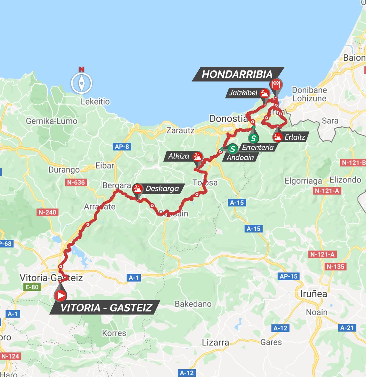 Maps and profiles for the 2021 Itzulia Basque Country