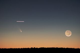 Moon and Comet Pan-STARRS Over Rio Rancho, NM