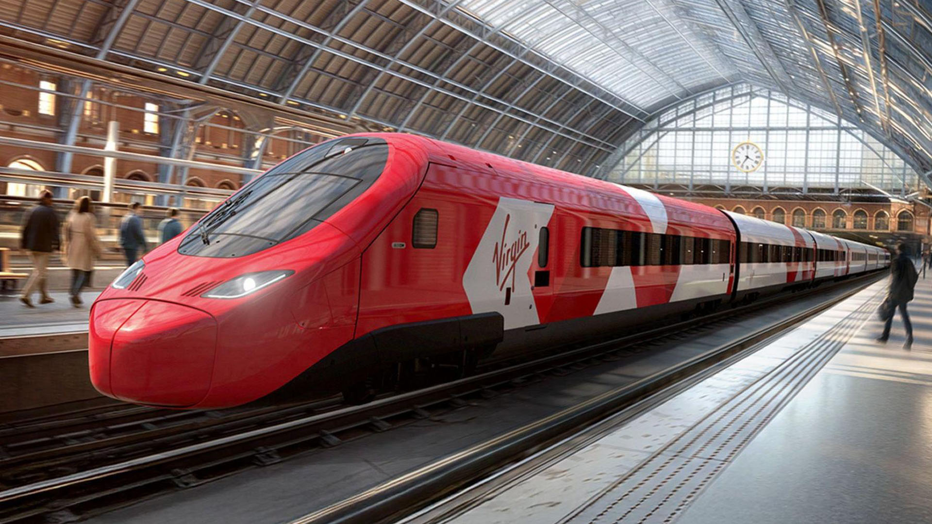 A render of a Virgin Trains international train.