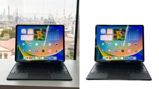 An image of an iPad Pro 2, next to an image of an iPad Pro 2 with the background removed