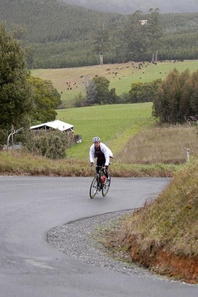 Matt Haydock training near Sheffield for the Tour of Tasmania.